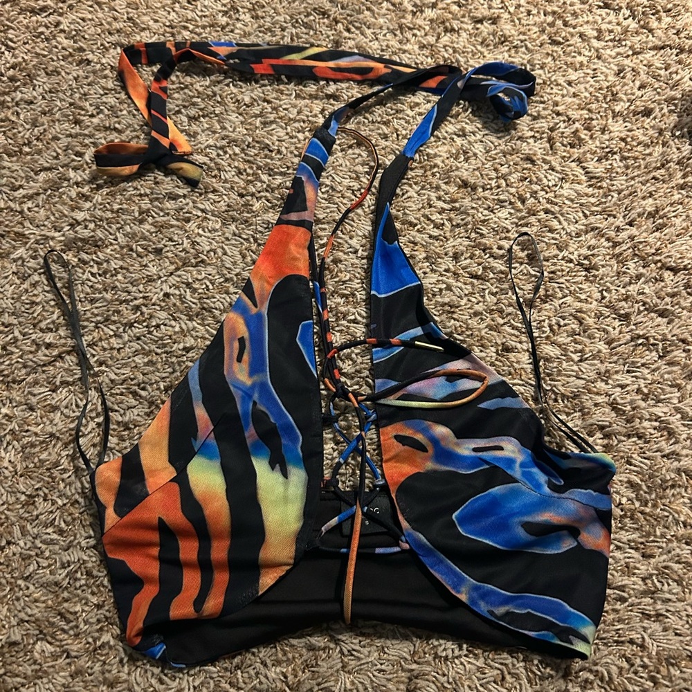 Colorful Halter Top with Abstract Print